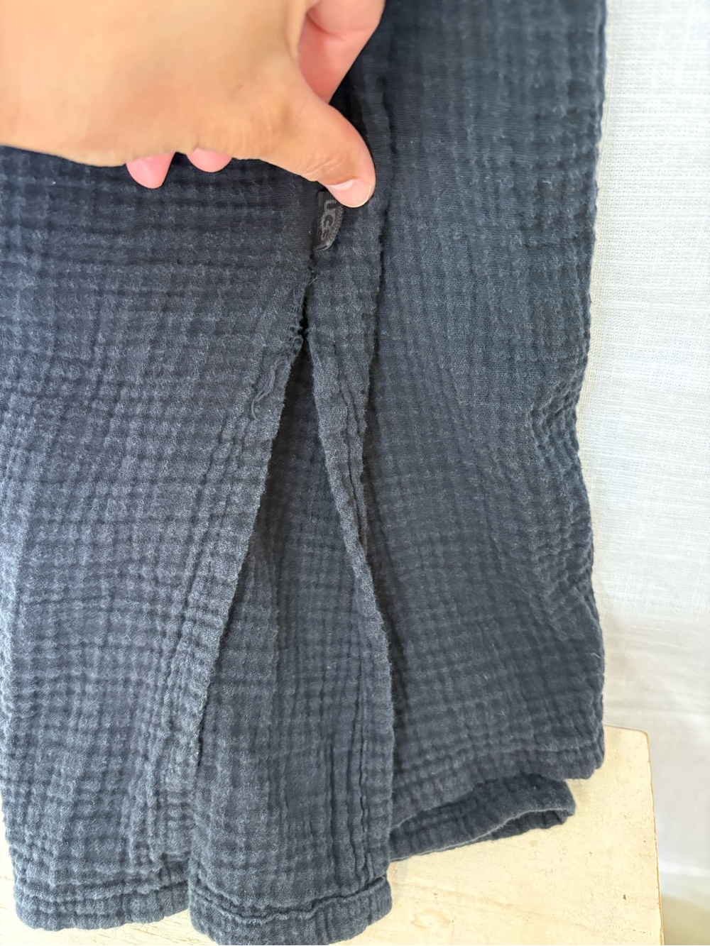 UGG Black Textured Maxi Slip Dress with Spaghetti Straps 100% cotton Size XL - Picture 2 of 6